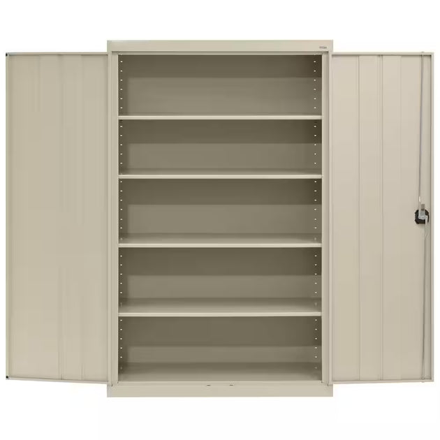 Elite Series 46 In. W X 72 In. H X 24 In. D 22-Gauge 5-Shelf Steel Freestanding Garage Storage Cabinet in Putty