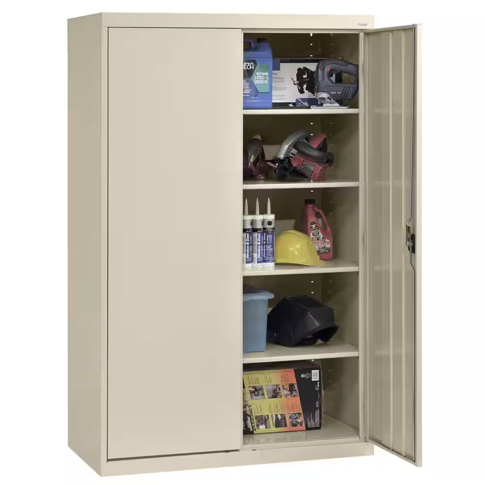Elite Series 46 In. W X 72 In. H X 24 In. D 22-Gauge 5-Shelf Steel Freestanding Garage Storage Cabinet in Putty
